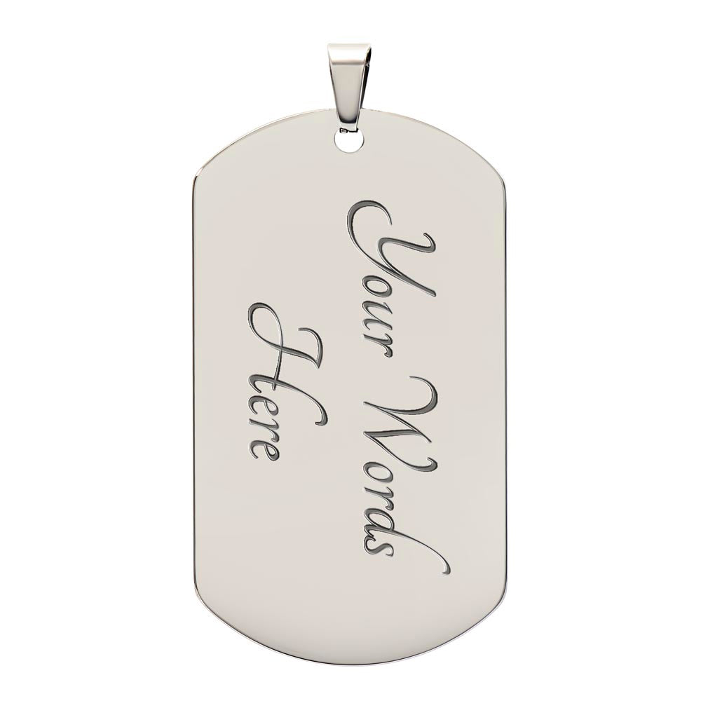 American Flag Dog Tag Necklace – Personalized Custom Engraved Pendant