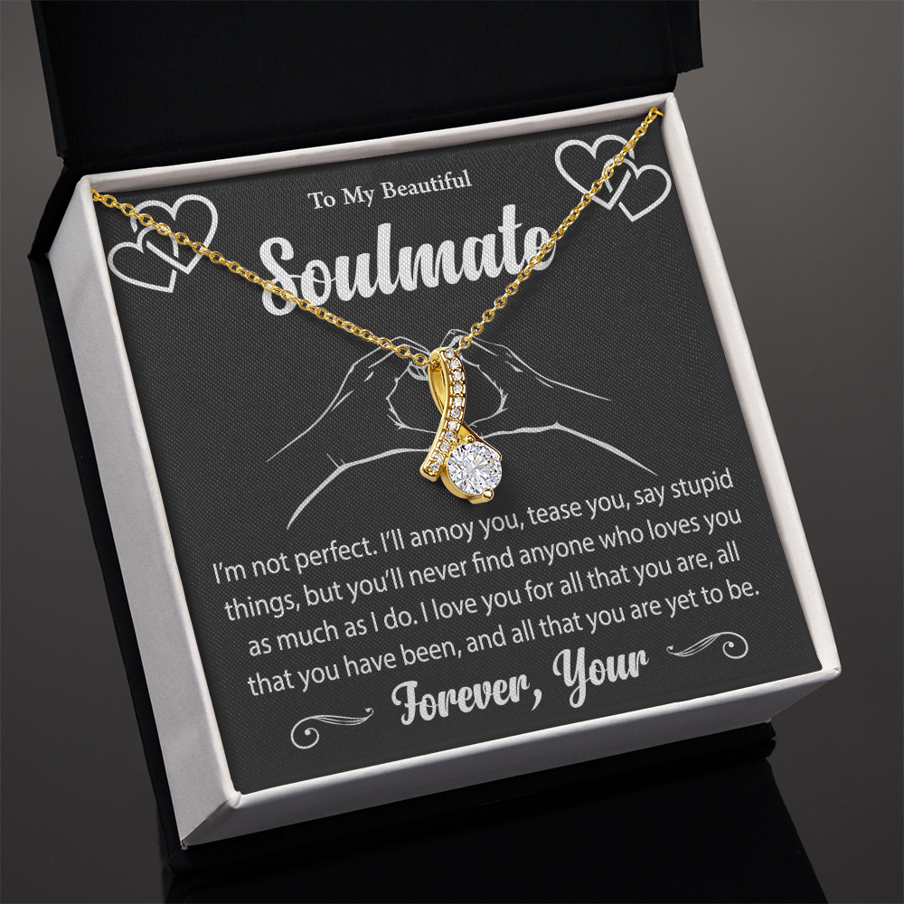 To My Soulmate - Meaningful Gift for Wife – Necklace with Message Card