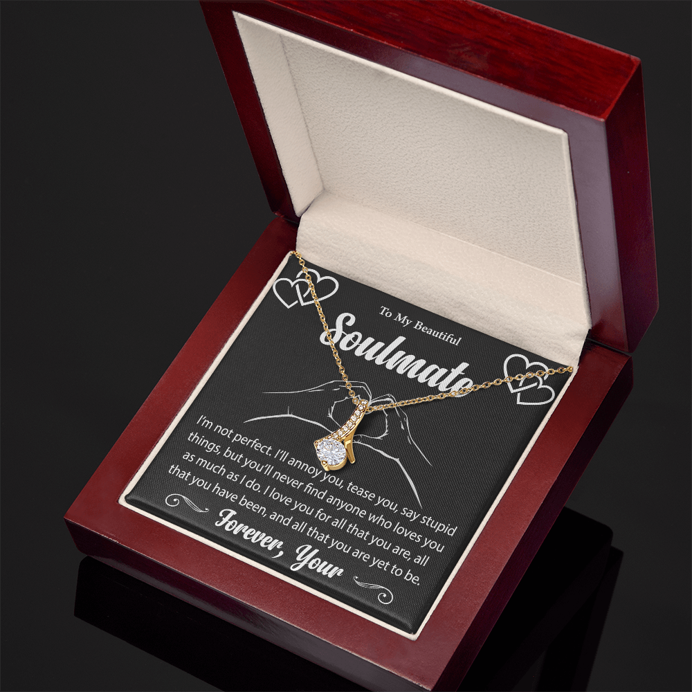 To My Soulmate - Meaningful Gift for Wife – Necklace with Message Card