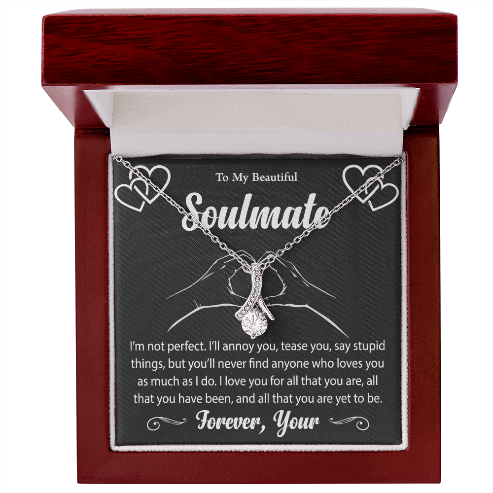 To My Soulmate - Meaningful Gift for Wife – Necklace with Message Card