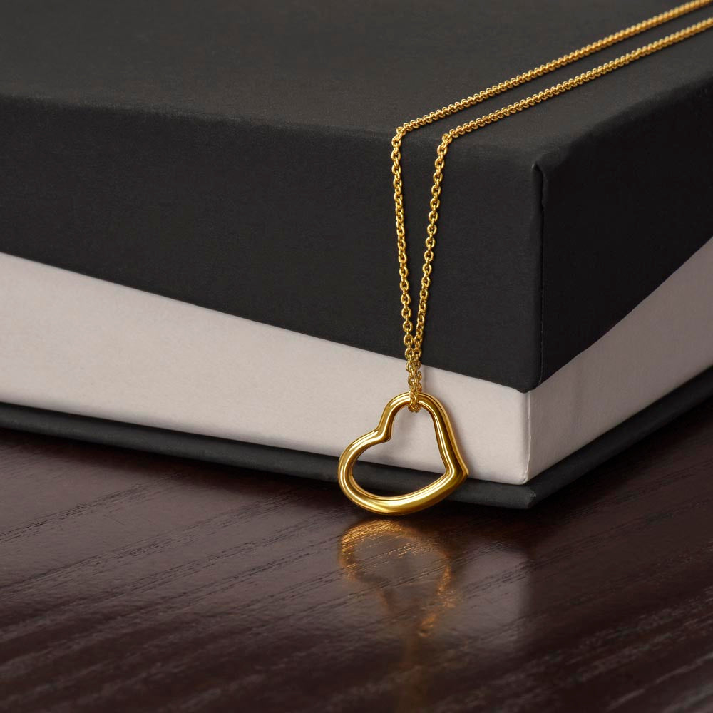 Delicate Heart Necklace – Sterling Silver with 14k White Gold or 18k Yellow Gold Finish | Elegant Women's Jewelry Gift