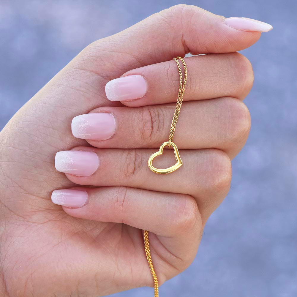 Delicate Heart Necklace – Sterling Silver with 14k White Gold or 18k Yellow Gold Finish | Elegant Women's Jewelry Gift
