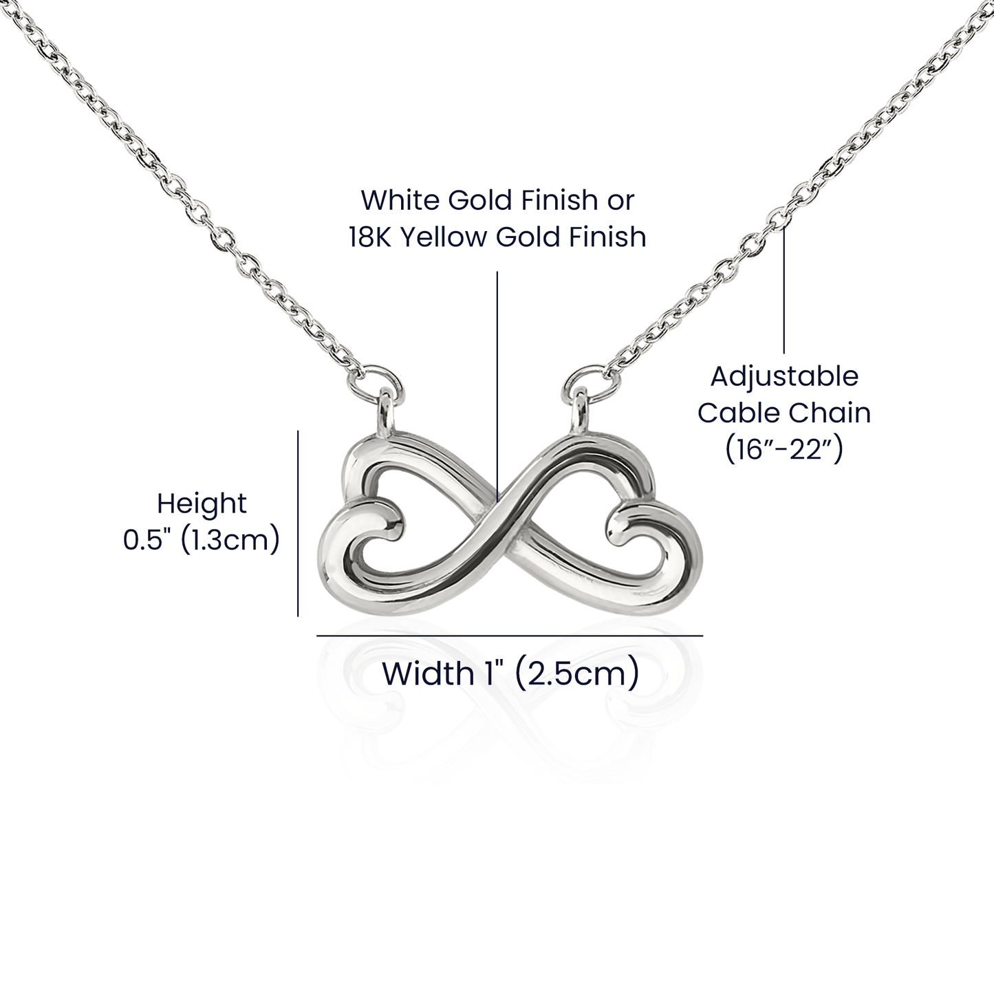 Endless Love Interlocking Hearts Necklace – 14k/18k Gold Finish