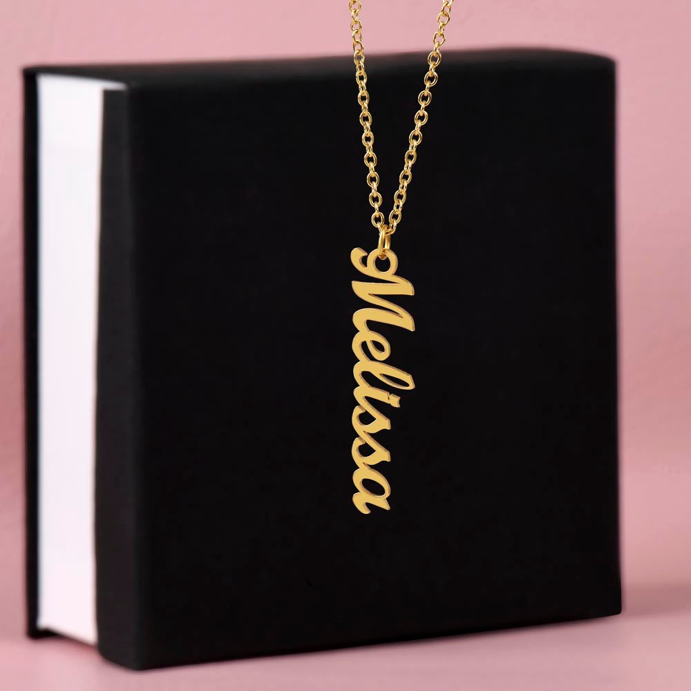 Custom Multi Name Vertical Necklace – Personalized Jewelry Gift for Mom, Wife, or Family