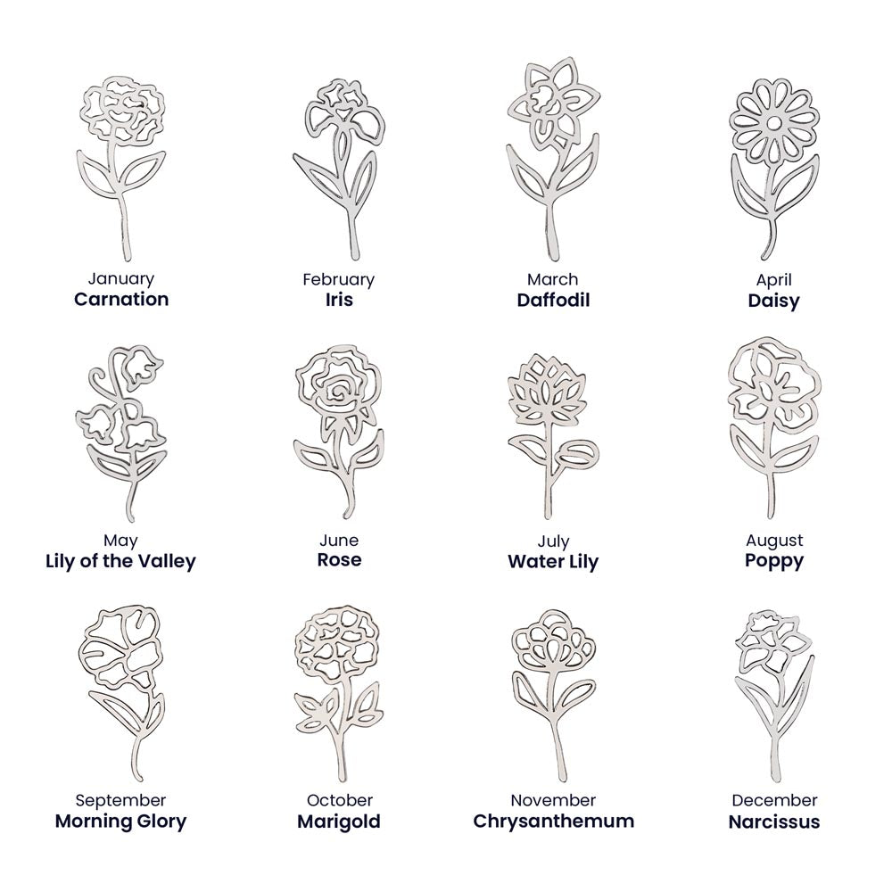 Custom Flower Name Necklace – Personalized Birth Flower Jewelry Gift