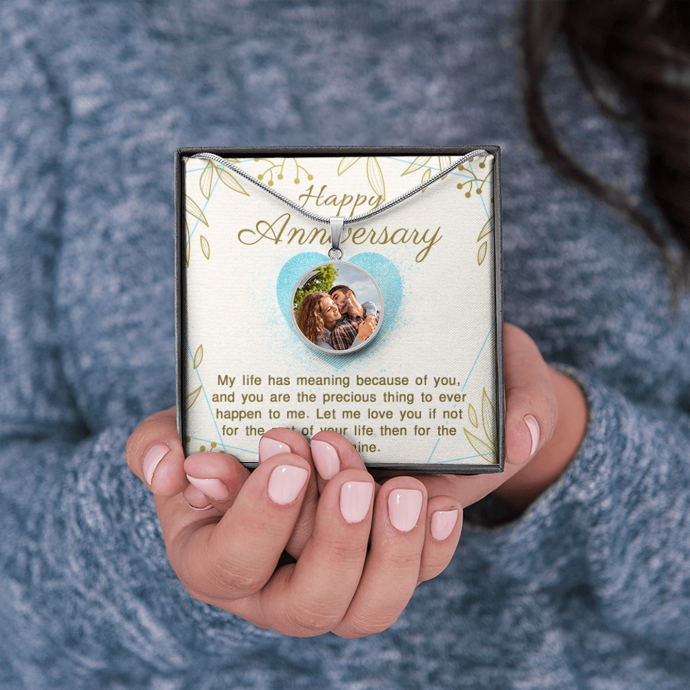 Custom Photo Necklace with Engraved Message – Personalized Circle Pendant Keepsake Gift for Her or Him