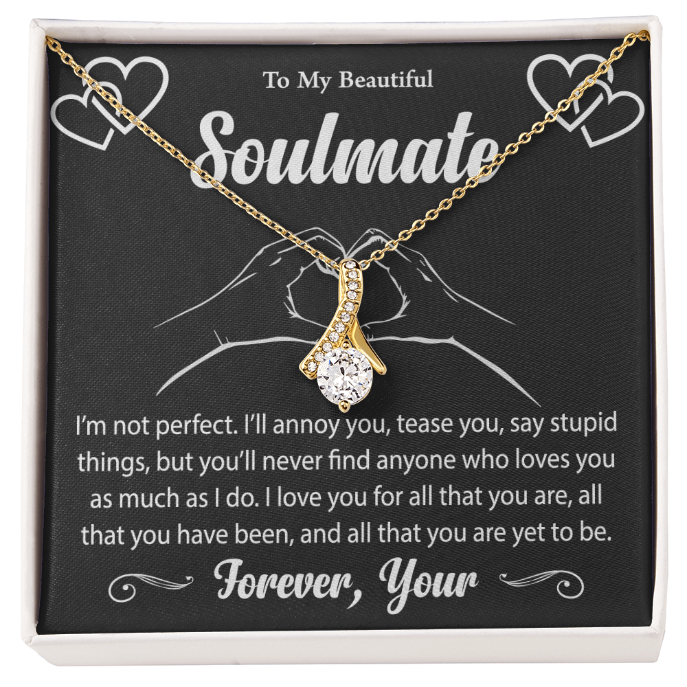 To My Soulmate - Meaningful Gift for Wife – Necklace with Message Card