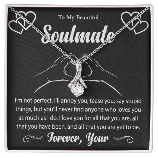 To My Soulmate - Meaningful Gift for Wife – Necklace with Message Card