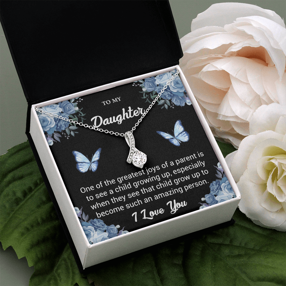 To My Daughter Necklace – Gift with Heartfelt Message Card