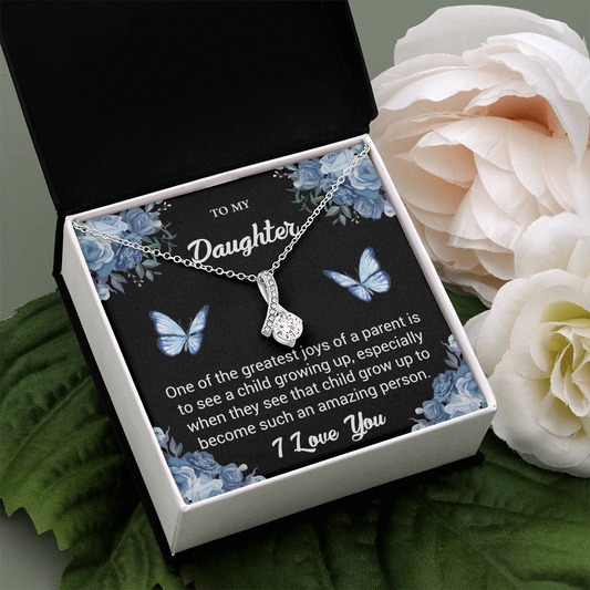 To My Daughter Necklace – Gift with Heartfelt Message Card