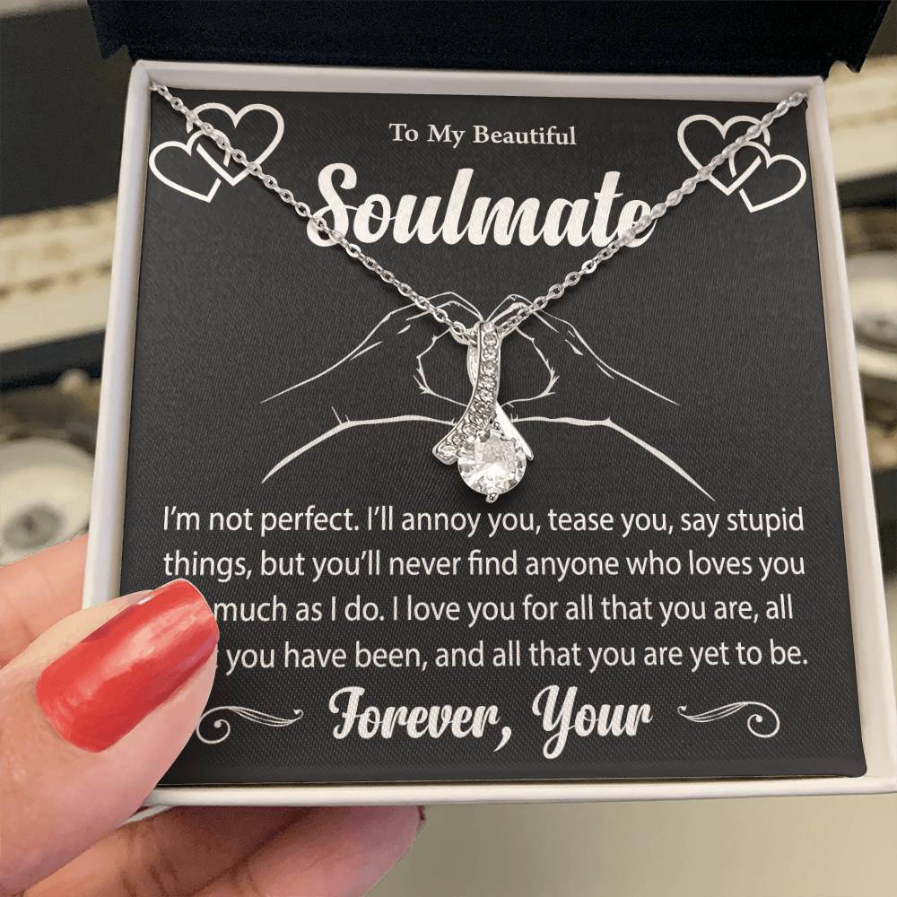 To My Soulmate - Meaningful Gift for Wife – Necklace with Message Card