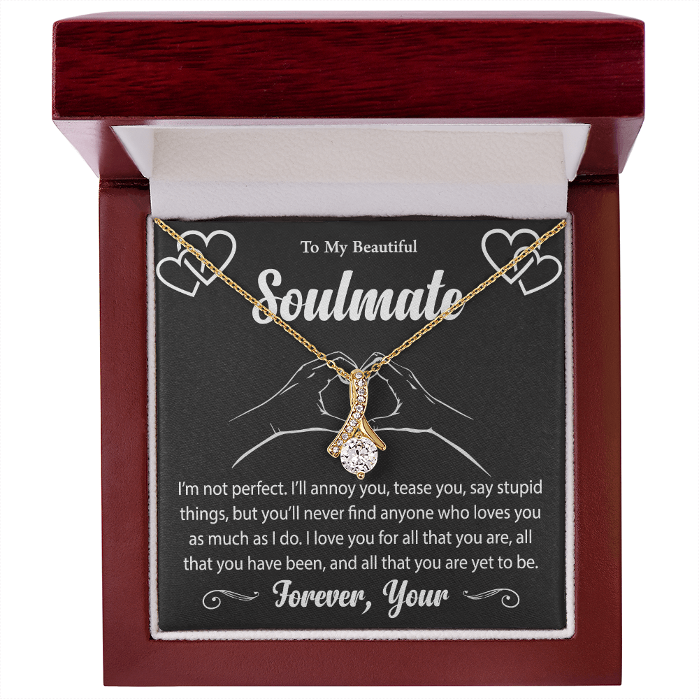 To My Soulmate - Meaningful Gift for Wife – Necklace with Message Card