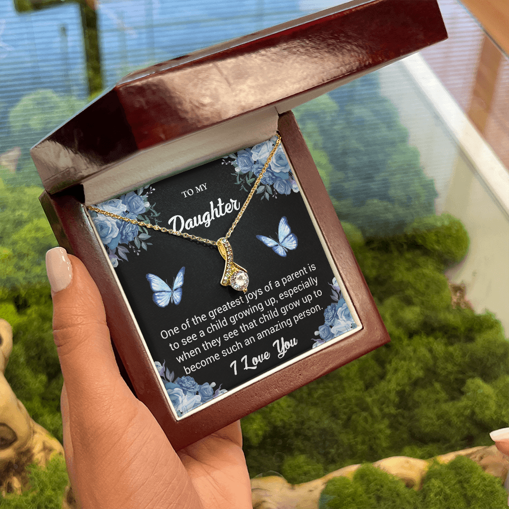 To My Daughter Necklace – Gift with Heartfelt Message Card