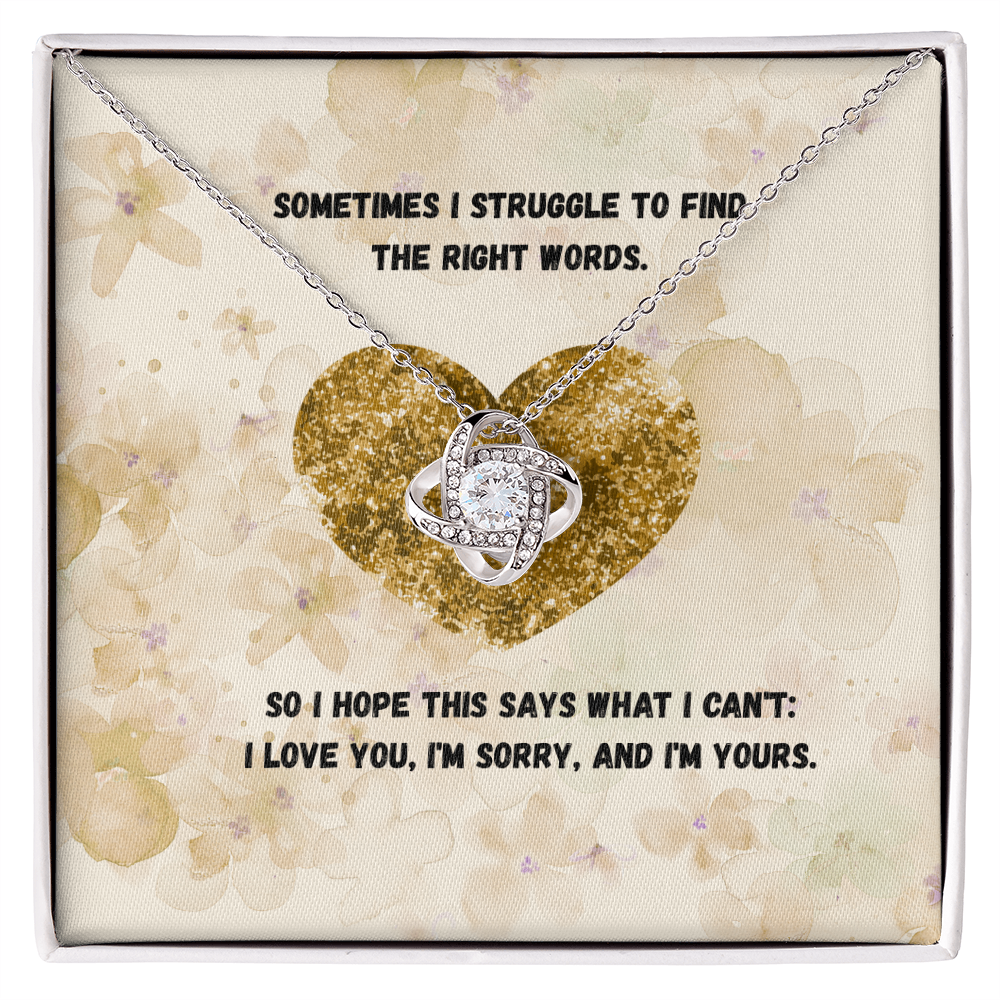 I'm Sorry" Jewelry Gift - Gold Love Knot Necklace for Her