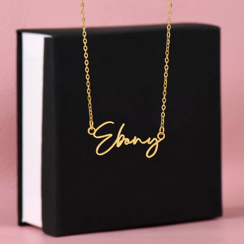 Signature Name Necklace with Message Card for Wife – Personalized Custom Name Jewelry Gift (Made in USA)