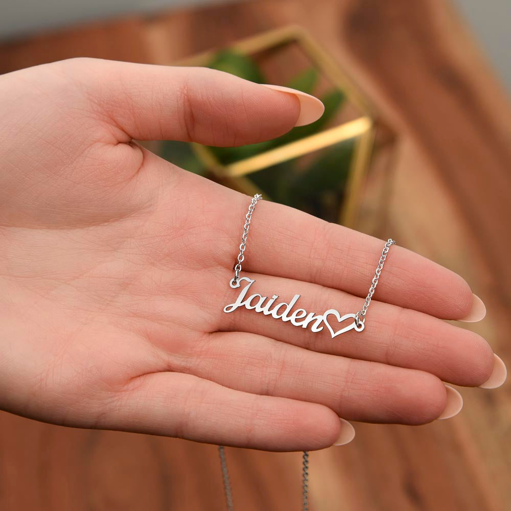 Personalized Name Necklace for Daughter – Custom Jewelry Gift from Parents with Heartfelt Message Card