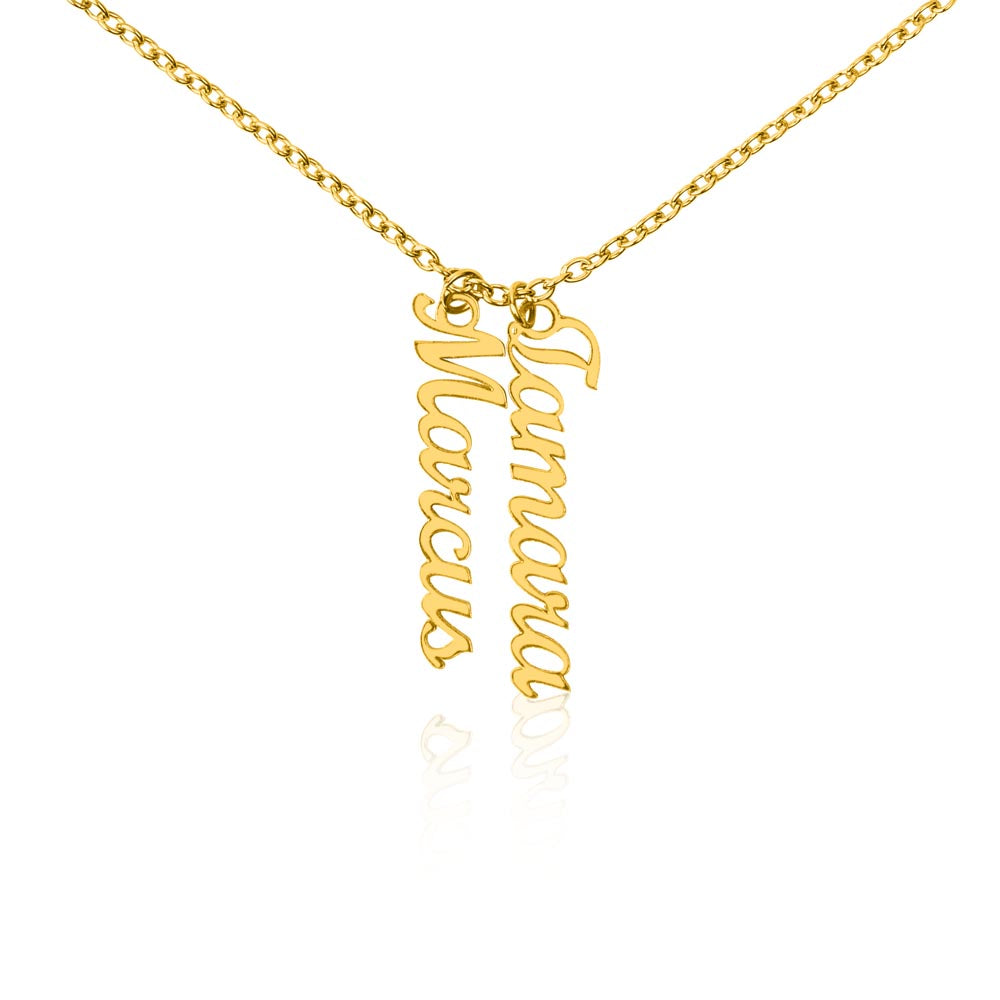 Custom Multi Name Vertical Necklace – Personalized Jewelry Gift for Mom, Wife, or Family