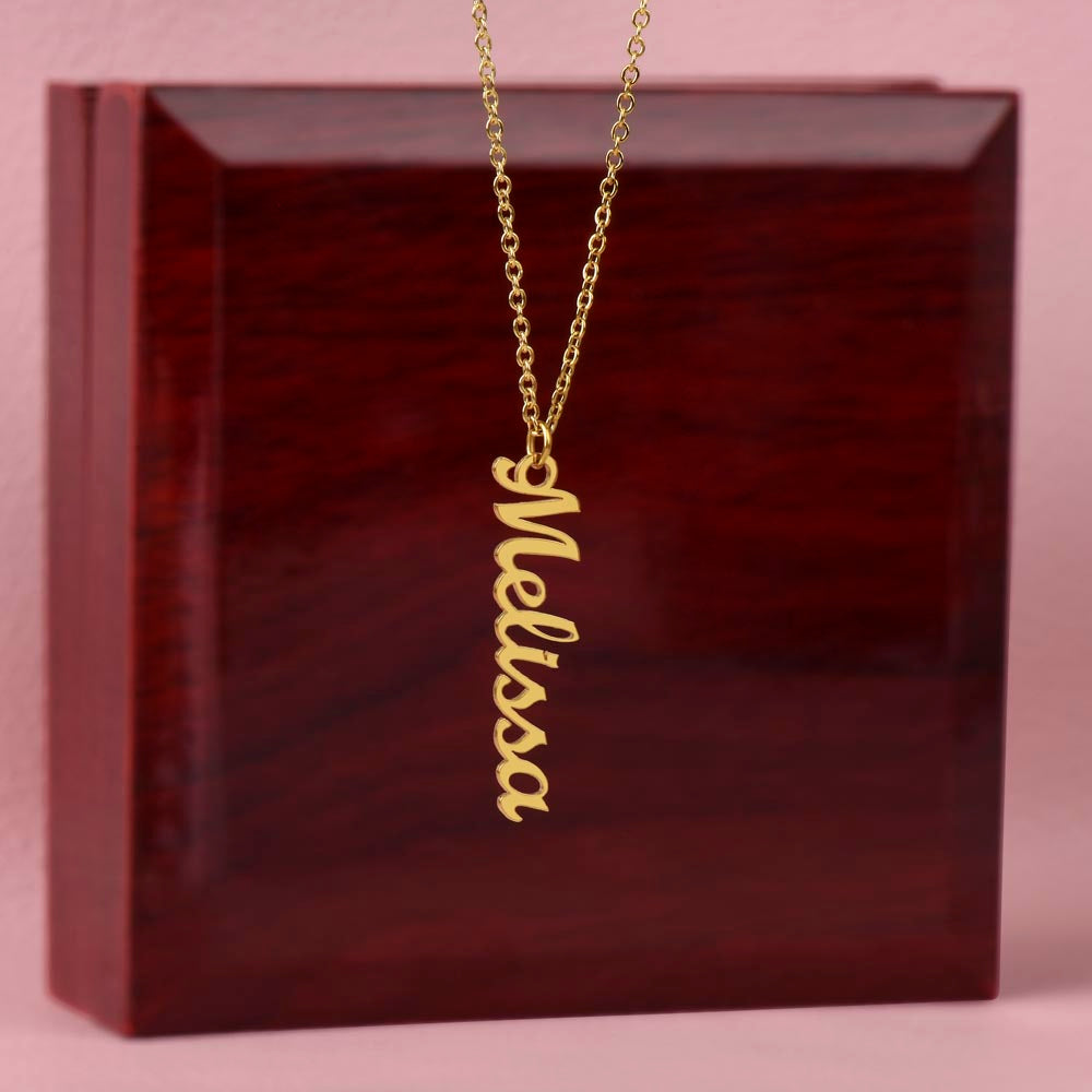 Custom Multi Name Vertical Necklace – Personalized Jewelry Gift for Mom, Wife, or Family