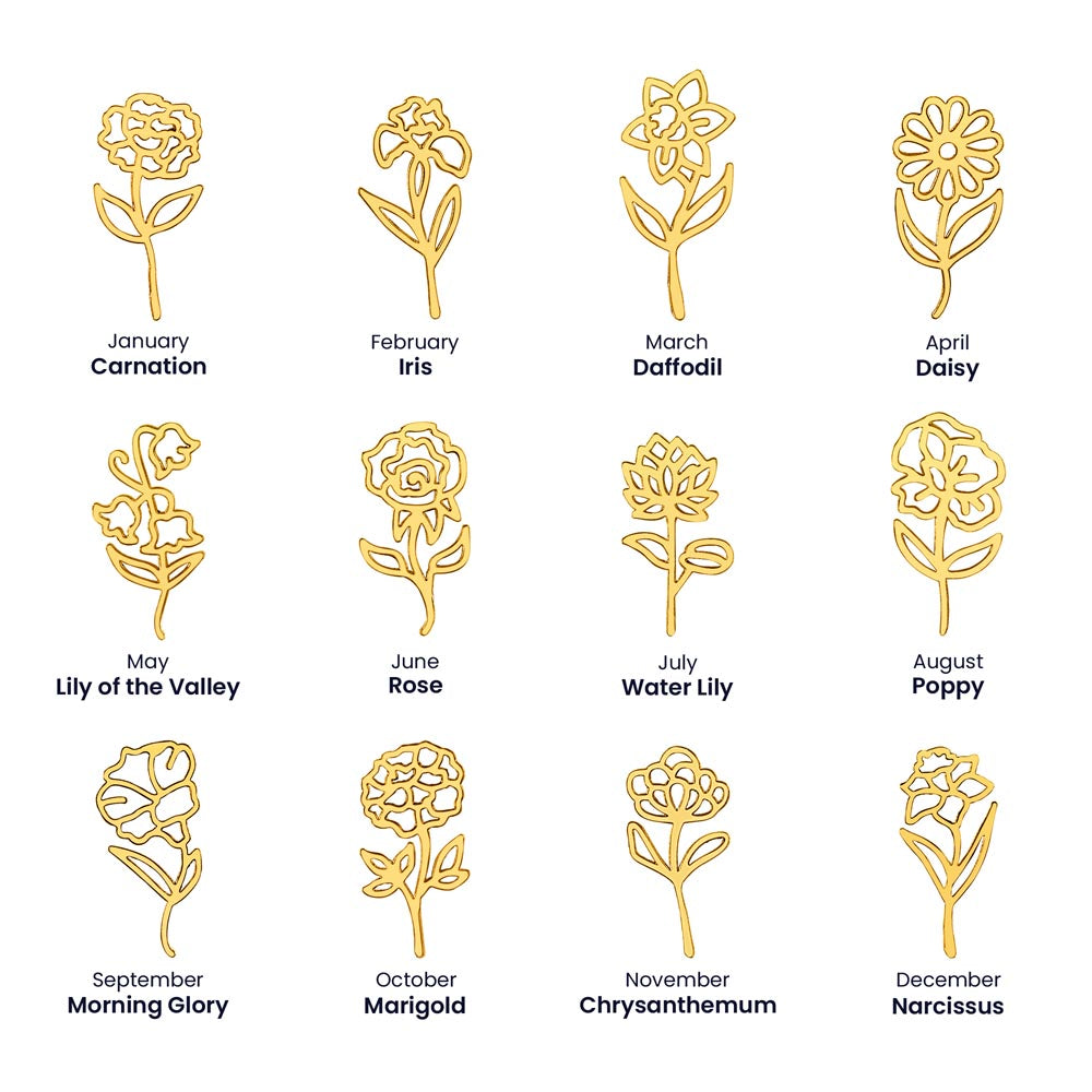 Custom Flower Name Necklace – Personalized Birth Flower Jewelry Gift